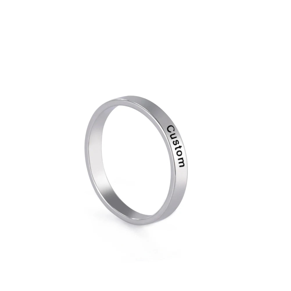 Personalized Name Engraved Ring — Couple's Keepsake