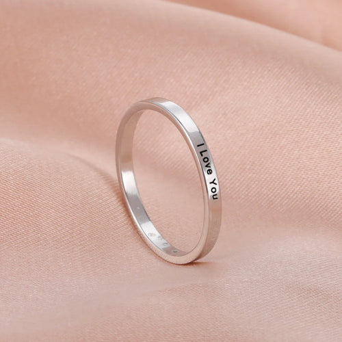 Personalized name engraved ring in gold, silver and rose gold