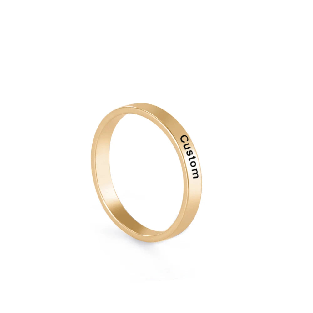Personalized Name Engraved Ring — Couple's Keepsake