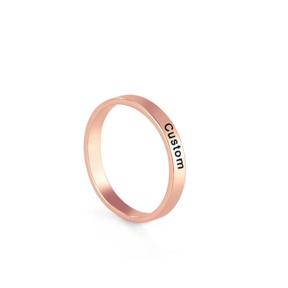 Personalized Name Engraved Ring — Couple's Keepsake