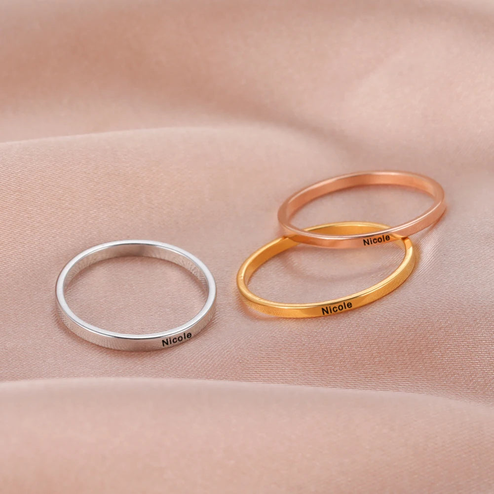 Personalized Name Engraved Ring — Couple's Keepsake