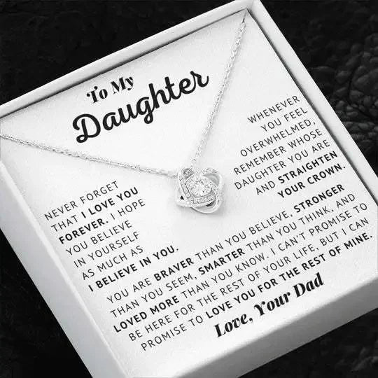 To My Daughter Necklace from Dad — Keepsake Pendant with Gift Box