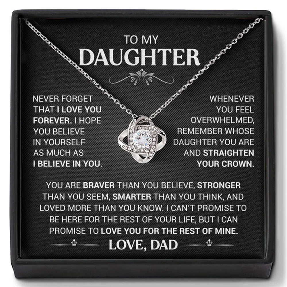 To My Daughter Necklace — Sterling Silver with Message Card & Gift Box