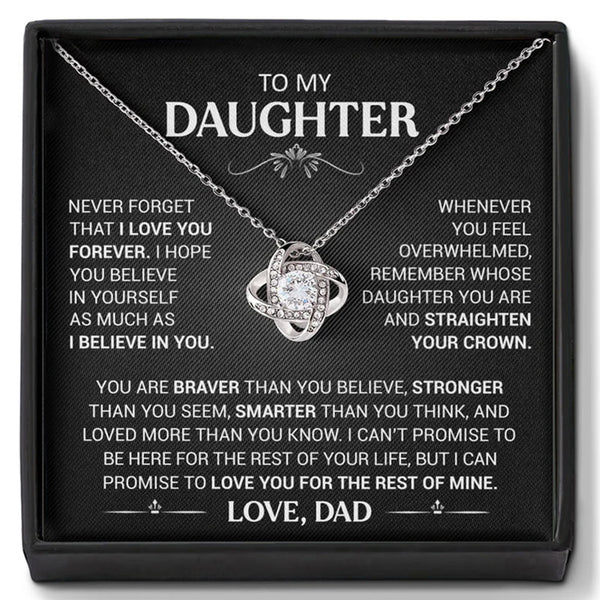 To My Daughter Necklace — Keepsake Pendant with Message Card & Gift Box