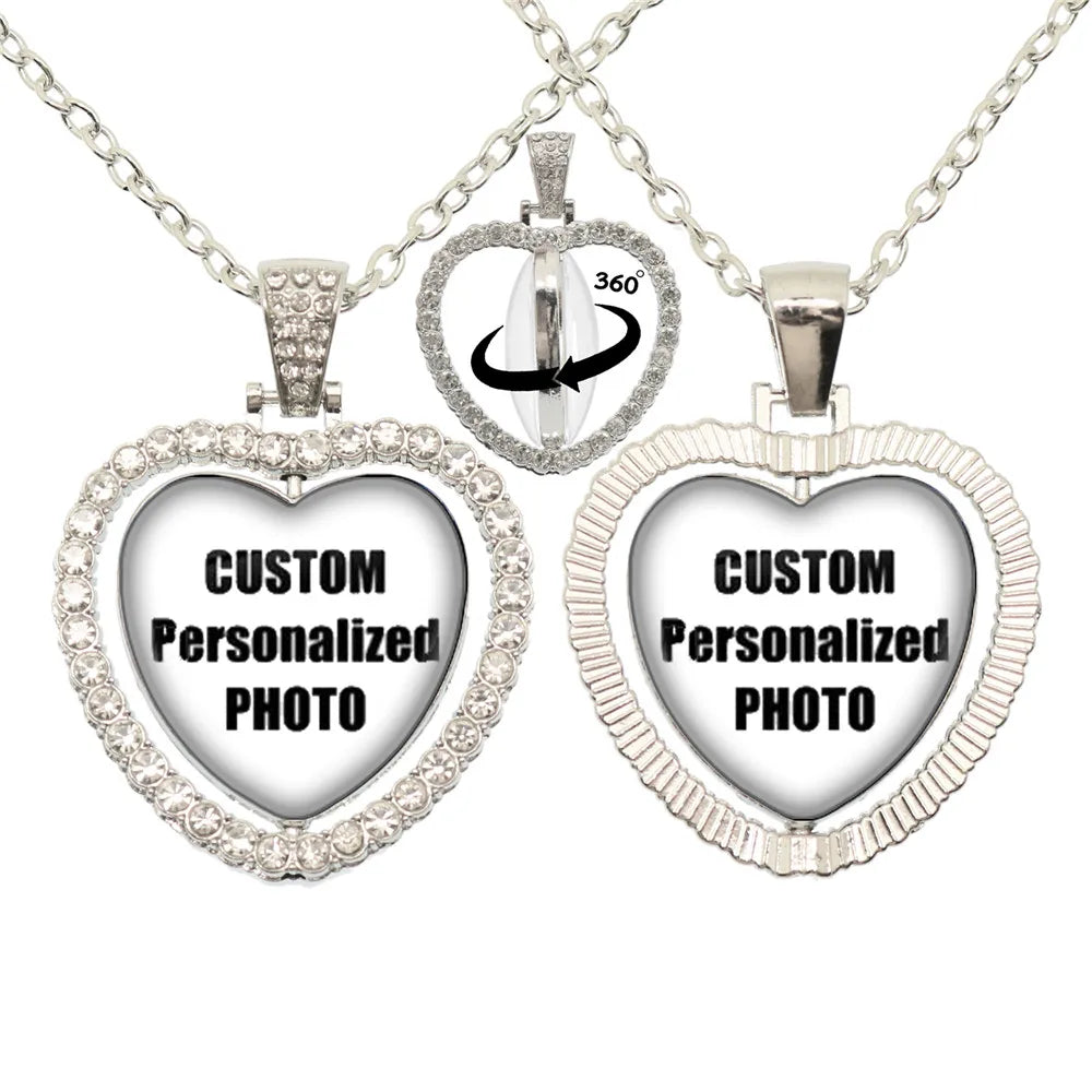 Custom Photo Heart Necklace — Personalized Family Keepsake