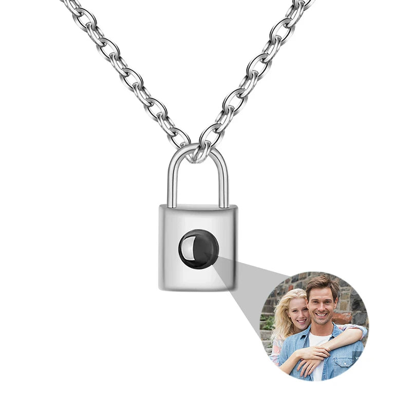 Custom Photo Necklace Projection Necklace with Picture I Love You 100 Languages Personalized Necklace Jewelry Gifts for Women