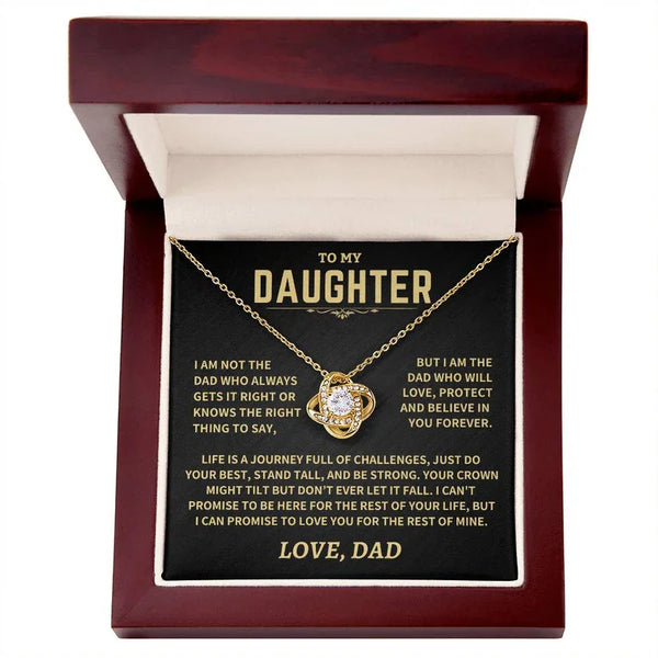 To My Daughter Four-Leaf Clover Necklace — Sterling Silver, LED Gift Box
