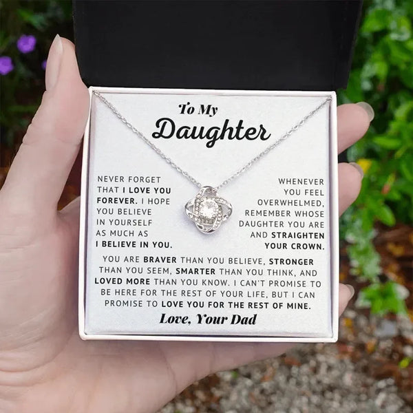 To My Daughter Necklace from Dad — Keepsake Pendant with Gift Box