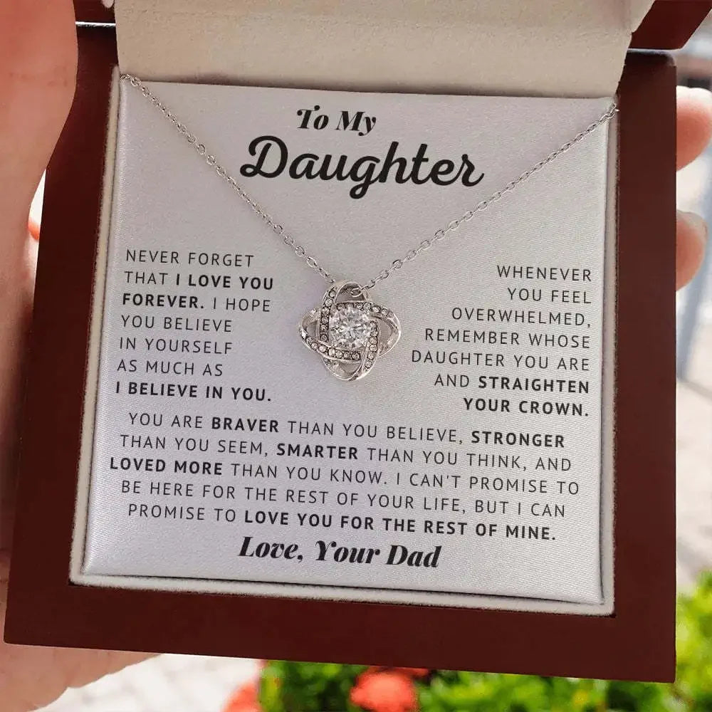 To My Daughter Necklace from Dad — Keepsake Pendant with Gift Box