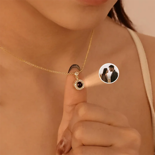 Birthstone Projection Necklace — Custom Photo Keepsake